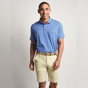 Greyson men’s Erie polo blue stripe size medium Pima cotton blend